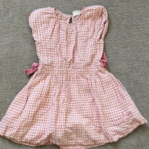 Crewcuts Pink Gingham Tie-Waist Dress